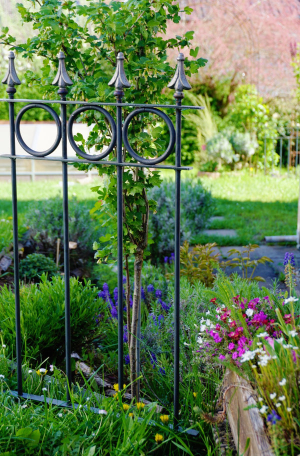 Steckzaun Belluno in unbeschichtet in einem Beet