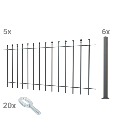 Zaunset Ancona zum Aufschrauben als 3D-Modell | Pulverbeschichtet anthrazit