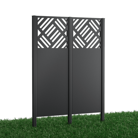 Metallsichtschutz Amato 2er Set zum Einbetonieren Modell | Pulverbeschichtet Anthrazit