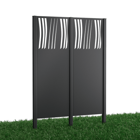 Metallsichtschutz Agri 2er Set zum Einbetonieren Modell | Pulverbeschichtet Anthrazit