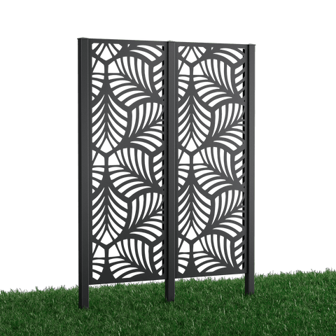 Metallsichtschutz Piave Set zum Einbetonieren Modell | Pulverbeschichtet Anthrazit