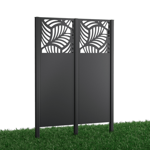 Metallsichtschutz Panaro 2er Set zum Einbetonieren Modell | Pulverbeschichtet Anthrazit