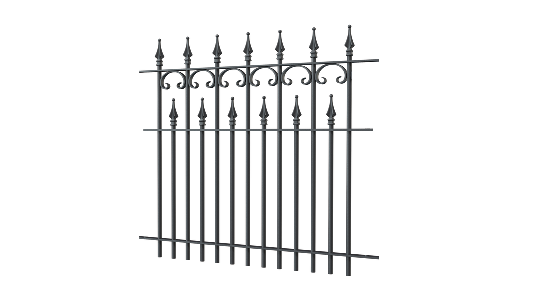 Zaun Lugano 96cm als 3D-Modell | Pulverbeschichtet anthrazit
