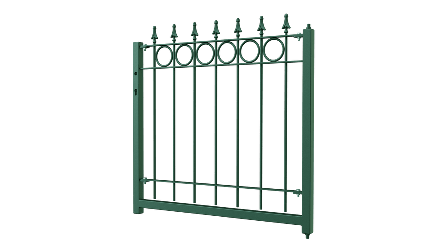 Gartentor Belluno 3D Modell | Pulverbeschichtete Sonderfarbe RAL 6009 Moosgrün