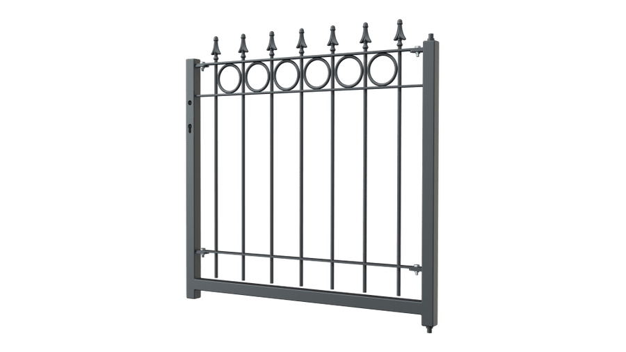 Gartentor Belluno 3D Modell | Pulverbeschichtete Sonderfarbe RAL 7016 Anthrazitgrau