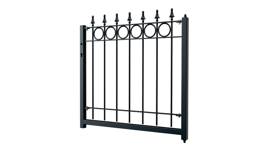 Gartentor Belluno 3D Modell | Pulverbeschichtete Sonderfarbe RAL 9005 Tiefschwarz