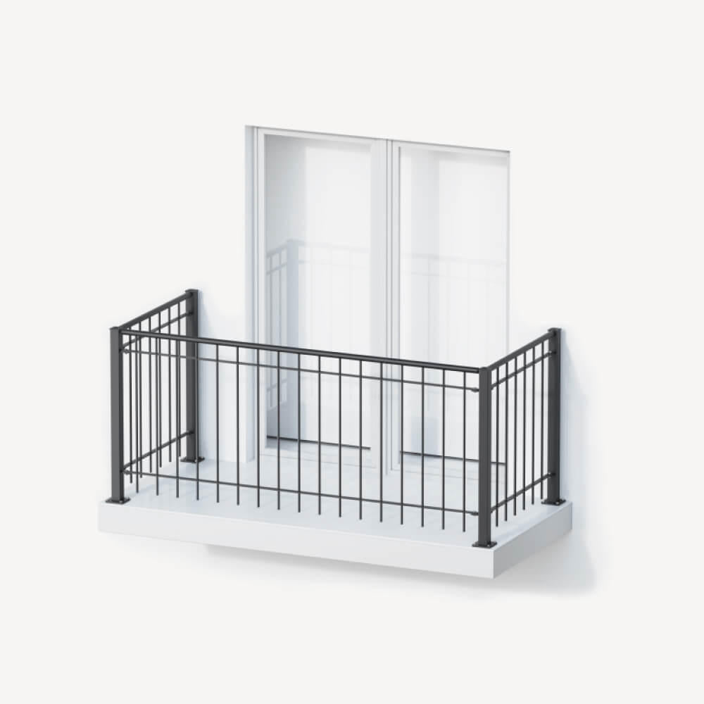 Geländer Ancona Set als 3D-Modell | Pulverbeschichtet anthrazit