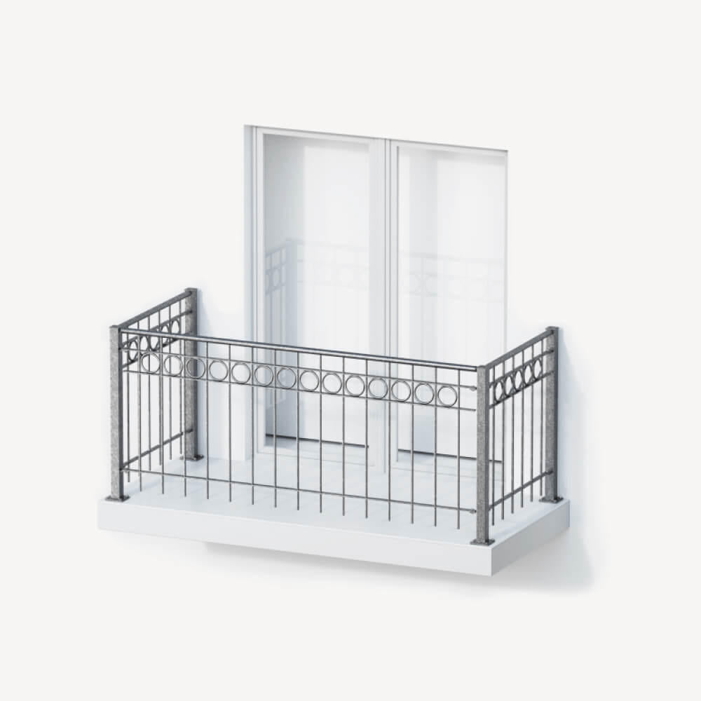 Geländer Belluno Set als 3D-Modell | Feuerverzinkt