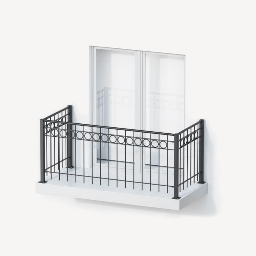 Geländer Belluno Set als 3D-Modell | Pulverbeschichtet anthrazit