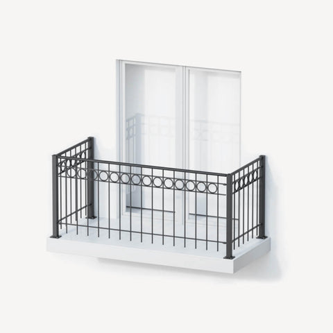 Geländer Belluno Set als 3D-Modell | Pulverbeschichtet anthrazit