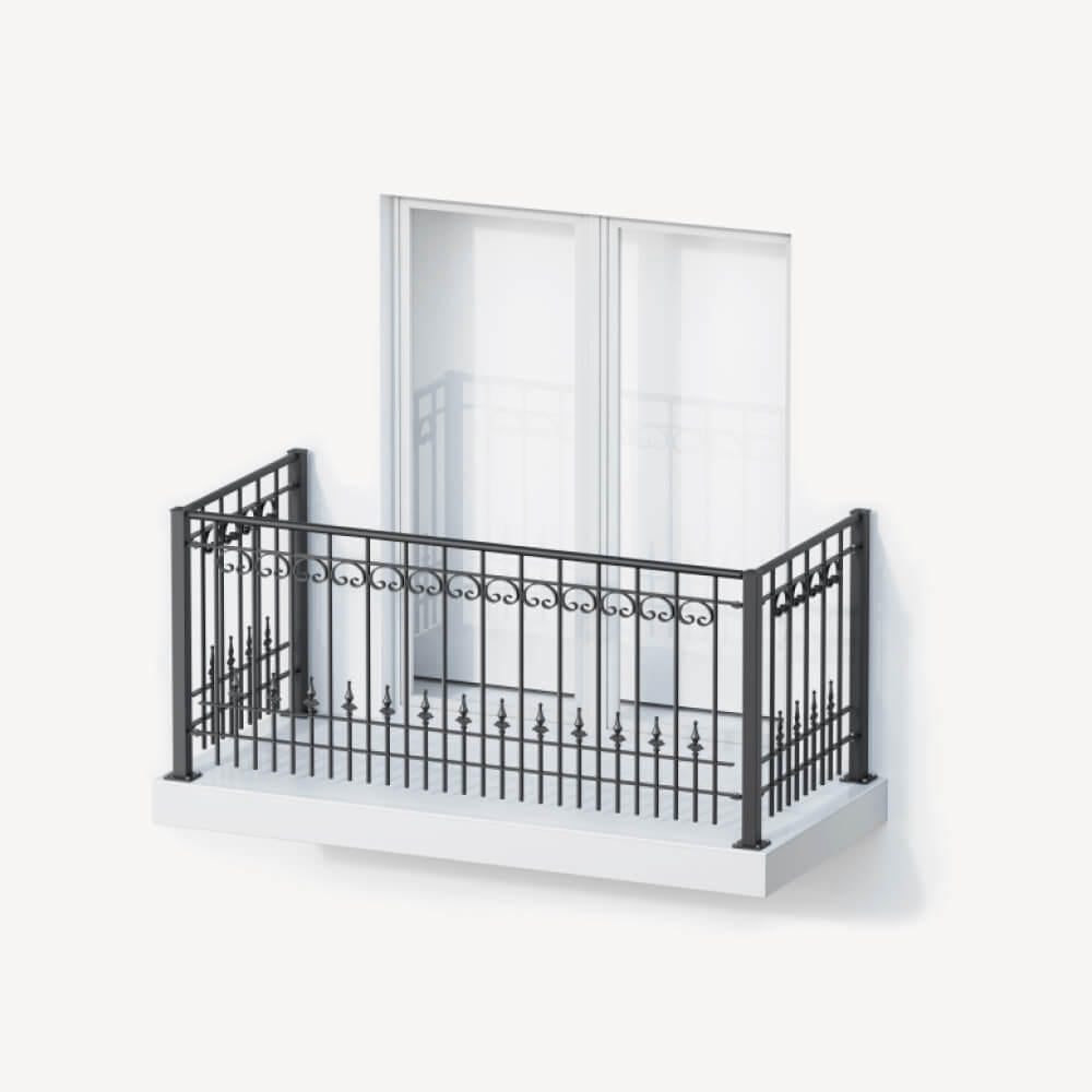 Geländer Set Lucca als 3D-Modell | Pulverbeschichtet anthrazit