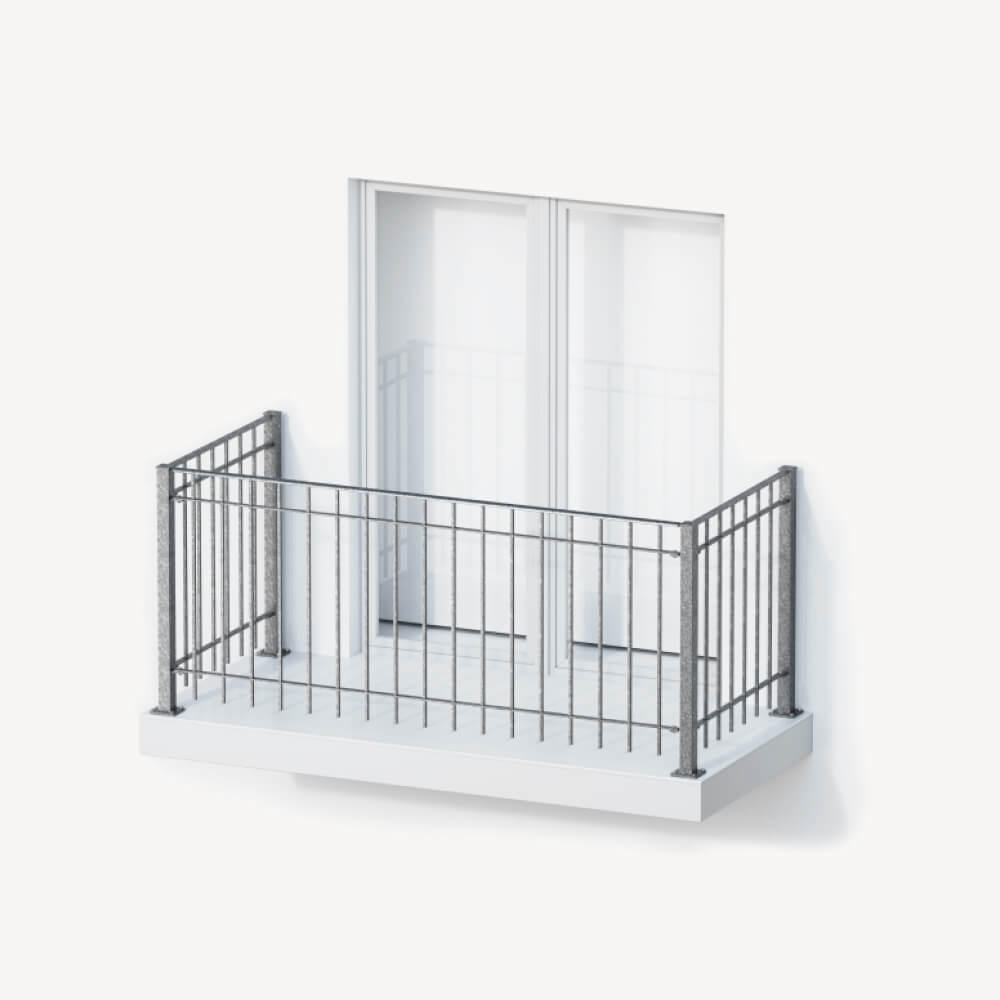 Geländer Set Padua als 3D-Modell | Feuerverzinkt