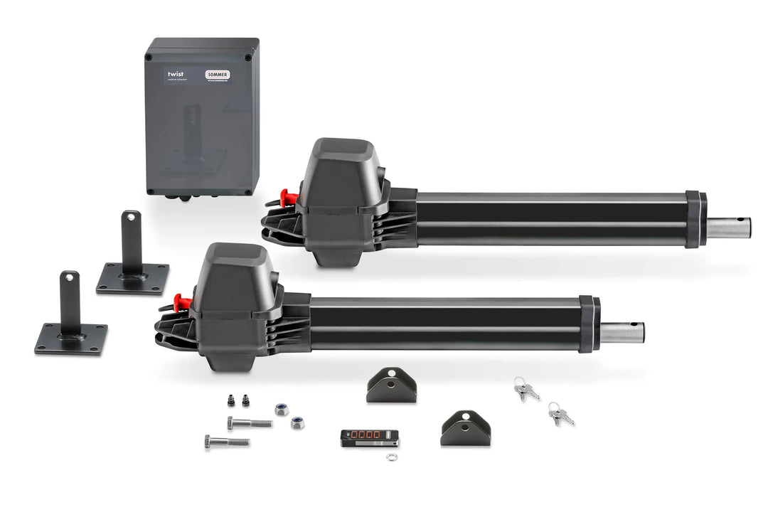 Twist electric drive for courtyard gates