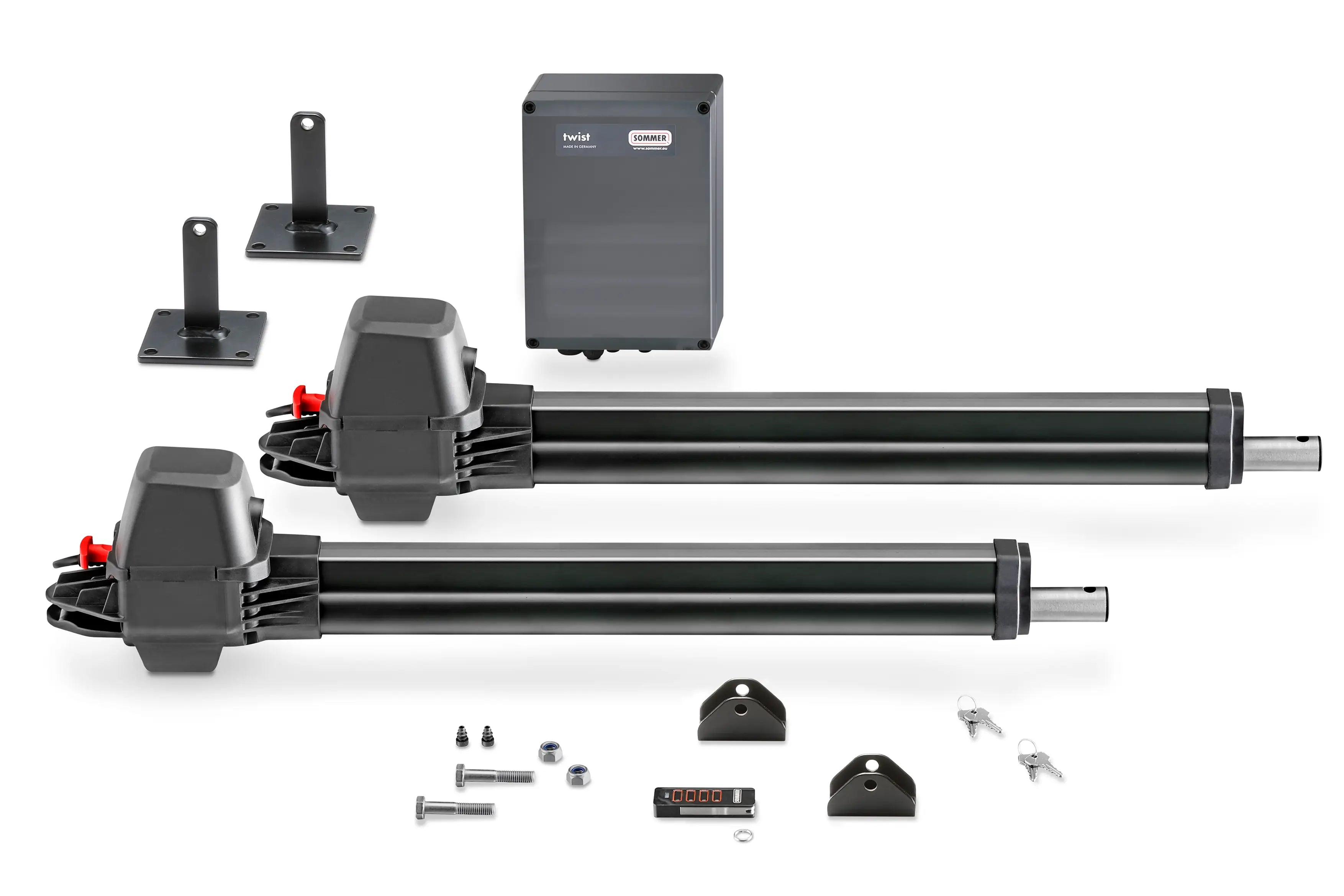 Twist electric drive for courtyard gates
