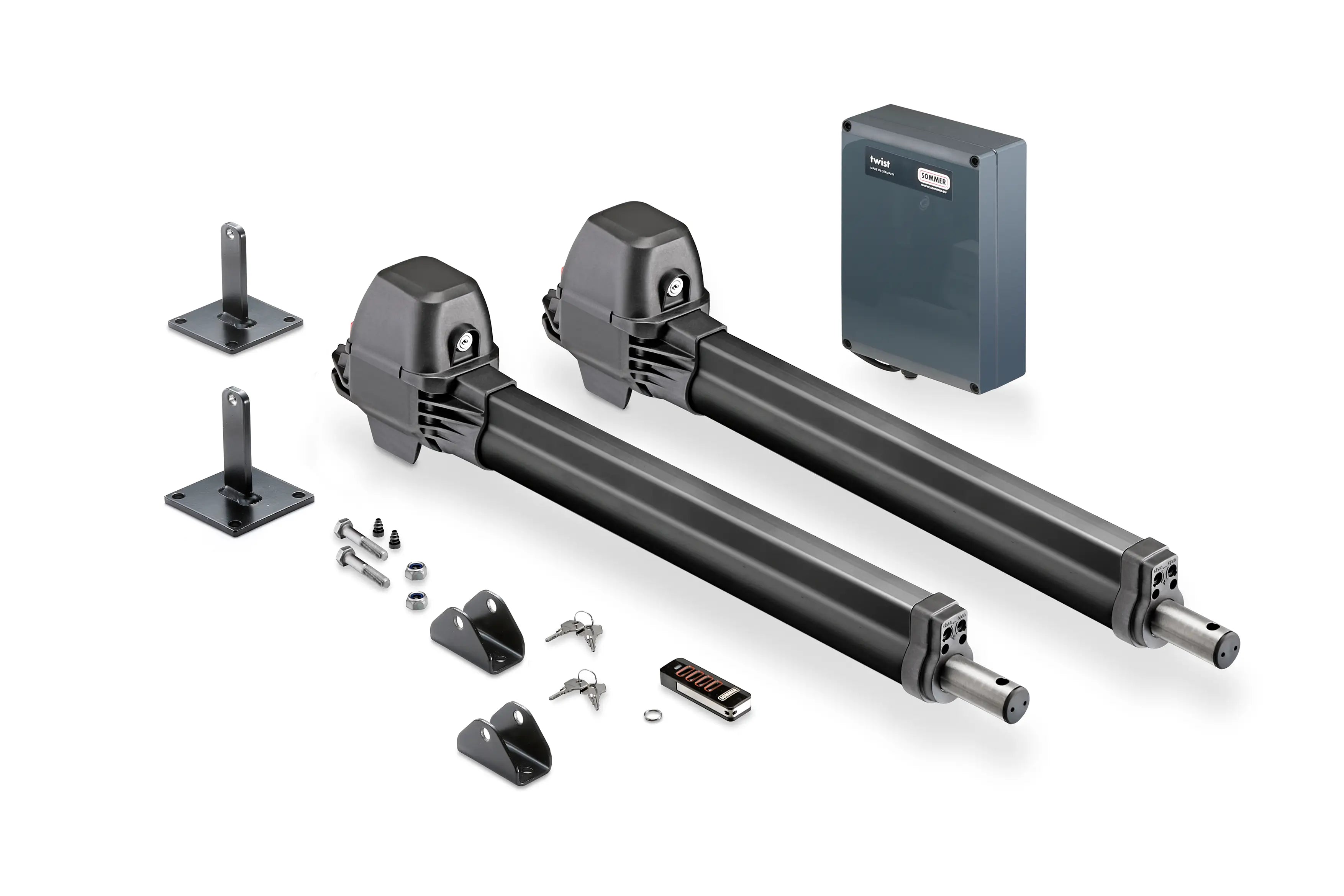 Twist electric drive for courtyard gates