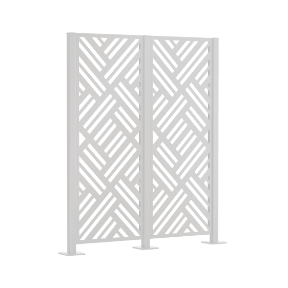 Metallsichtschutz Adda 2er Set zum Aufschrauben als 3D-Modell | Pulverbeschichtet Sonderfarbe RAL 9010 Reinweiß