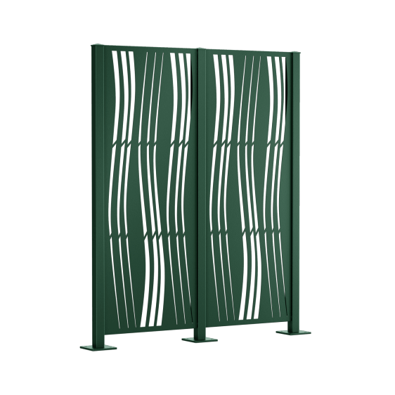 Metallsichtschutz Arno 2er Set zum Aufschrauben als 3D-Modell | Pulverbeschichtet Sonderfarbe RAL 6005 Moosgrün