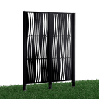 Metallsichtschutz Arno 3er Set zum Einbetonieren 3D Modell | Pulverbeschichtet Sonderfarbe RAL 9005 Tiefschwarz