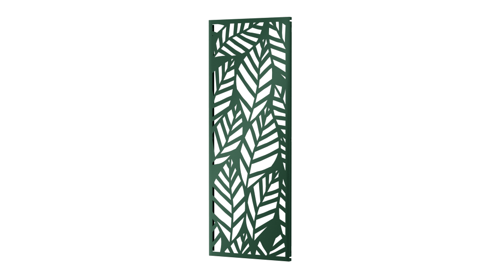 Sichtschutz Livenza als 3D-Modell | Pulverbeschichtet Sonderfarbe RAL 6005 Moosgrün