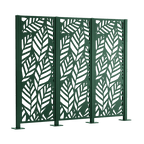 Metallsichtschutz Livenza 3er Set zum Aufschrauben als 3D-Modell | Pulverbeschichtet Sonderfarbe RAL 6005 Moosgrün