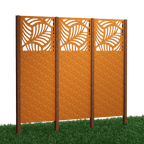 Sichtschutz Panaro 3er Set zum Einbetonieren als 3D-Modell | Cortenstahl