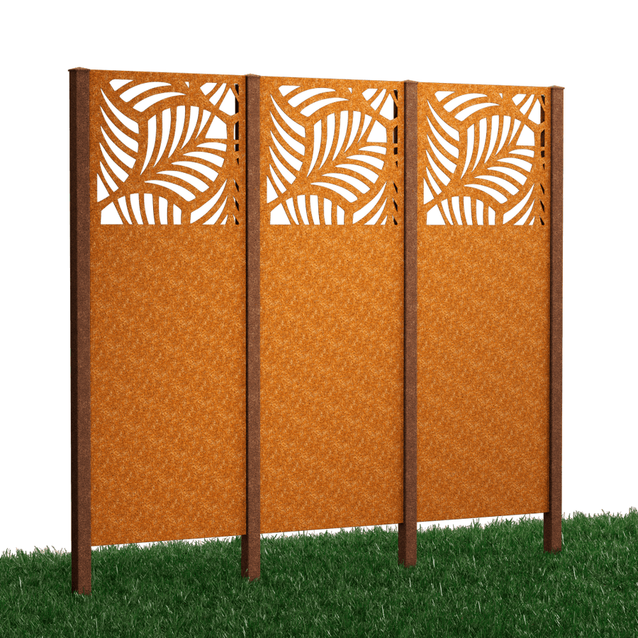 Sichtschutz Panaro 3er Set zum Einbetonieren als 3D-Modell | Cortenstahl