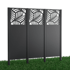 Metallsichtschutz Panaro 3er Set zum Einbetonieren Modell | Pulverbeschichtet RAL 7015 Anthrazitgrau