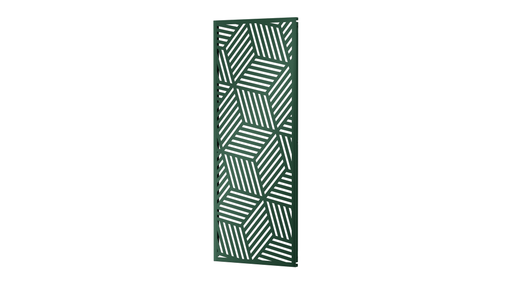 Sichtschutz Reno als 3D-Modell | Pulverbeschichtet Sonderfarbe RAL 6005 Moosgrün