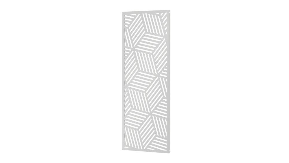 Sichtschutz Reno als 3D-Modell | Pulverbeschichtet Sonderfarbe RAL 9010 Reinweiß