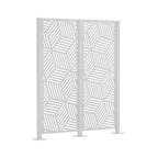 Metallsichtschutz Reno 2er Set zum Aufschrauben als 3D-Modell | Pulverbeschichtet Sonderfarbe RAL 9010 Reinweiß