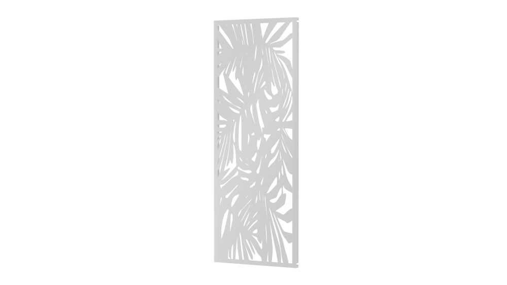 Sichtschutz Tanaro als 3D-Modell | Pulverbeschichtet Sonderfarbe RAL 9010 Reinweiß