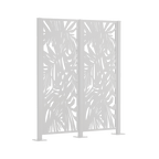 Metallsichtschutz Tanaro 2er Set zum Aufschrauben als 3D-Modell | Pulverbeschichtet Sonderfarbe RAL 9010 Reinweiß