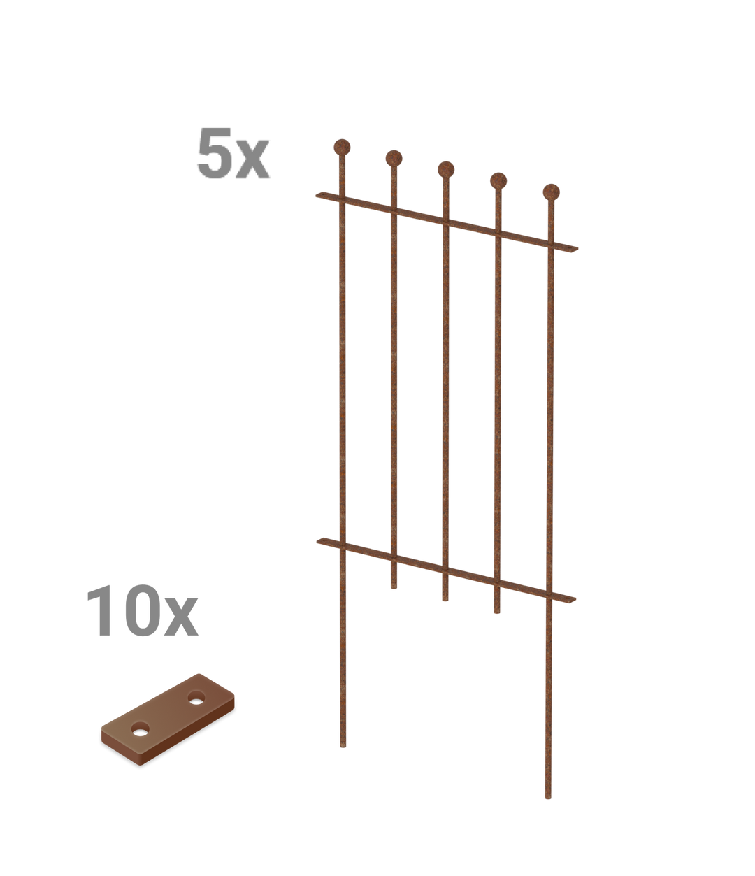 Steckzaun Ancona als Set in unbeschichtet als 3D-Modell