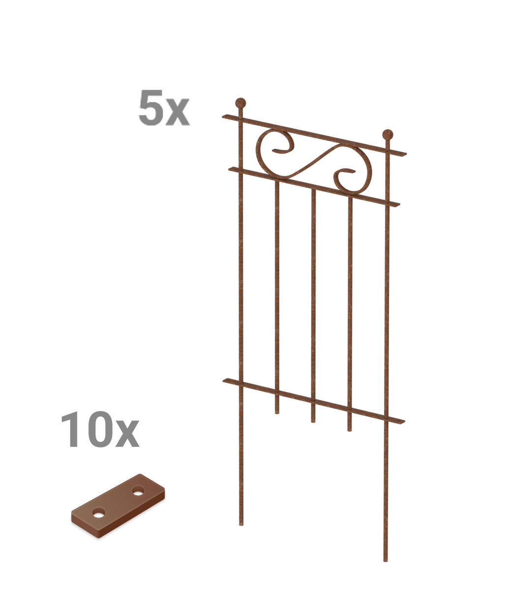 Steckzaun Balerna als Set in unbeschichtet als 3D-Modell