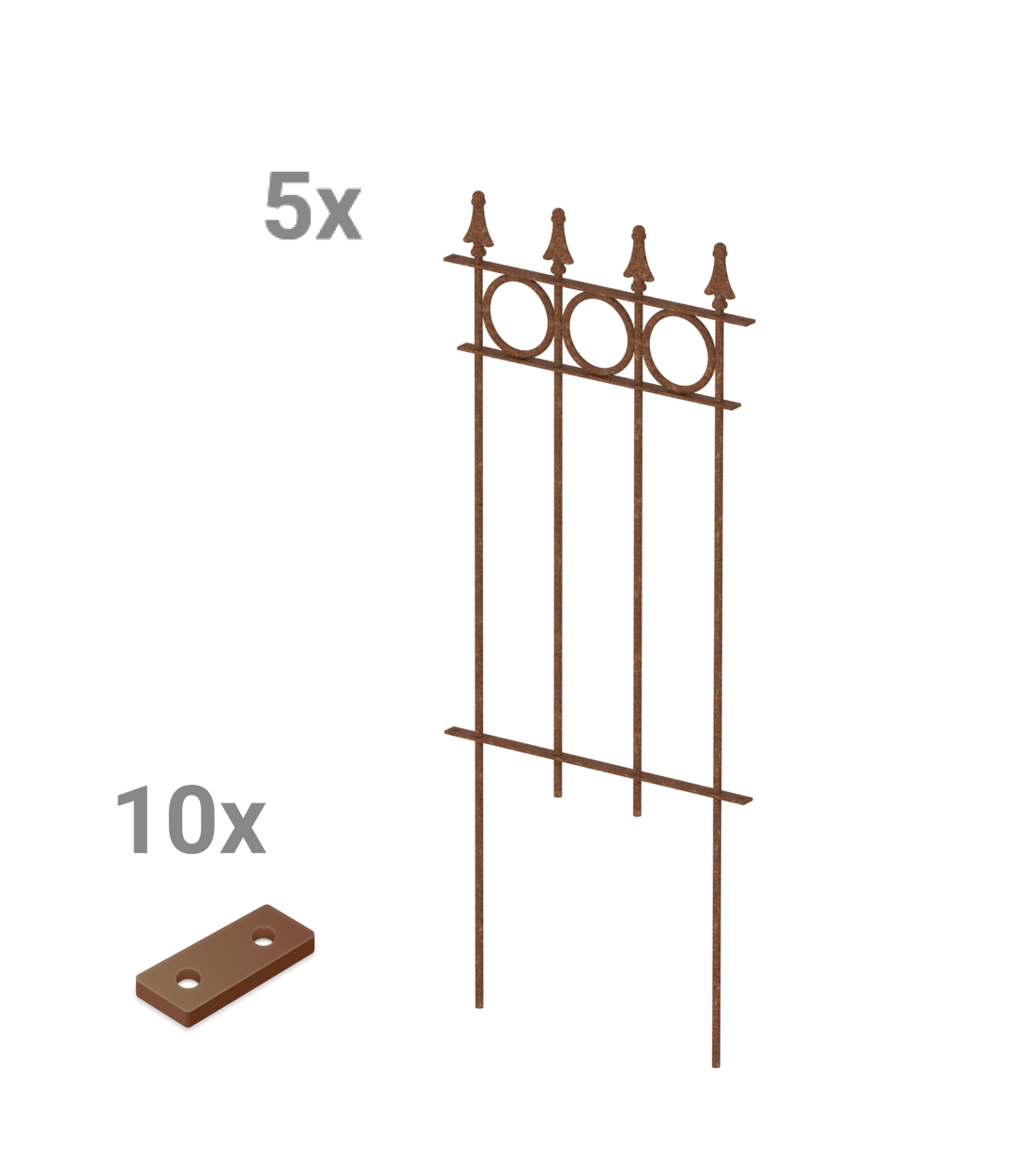 Steckzaun Belluno als Set in unbeschichtet als 3D-Modell