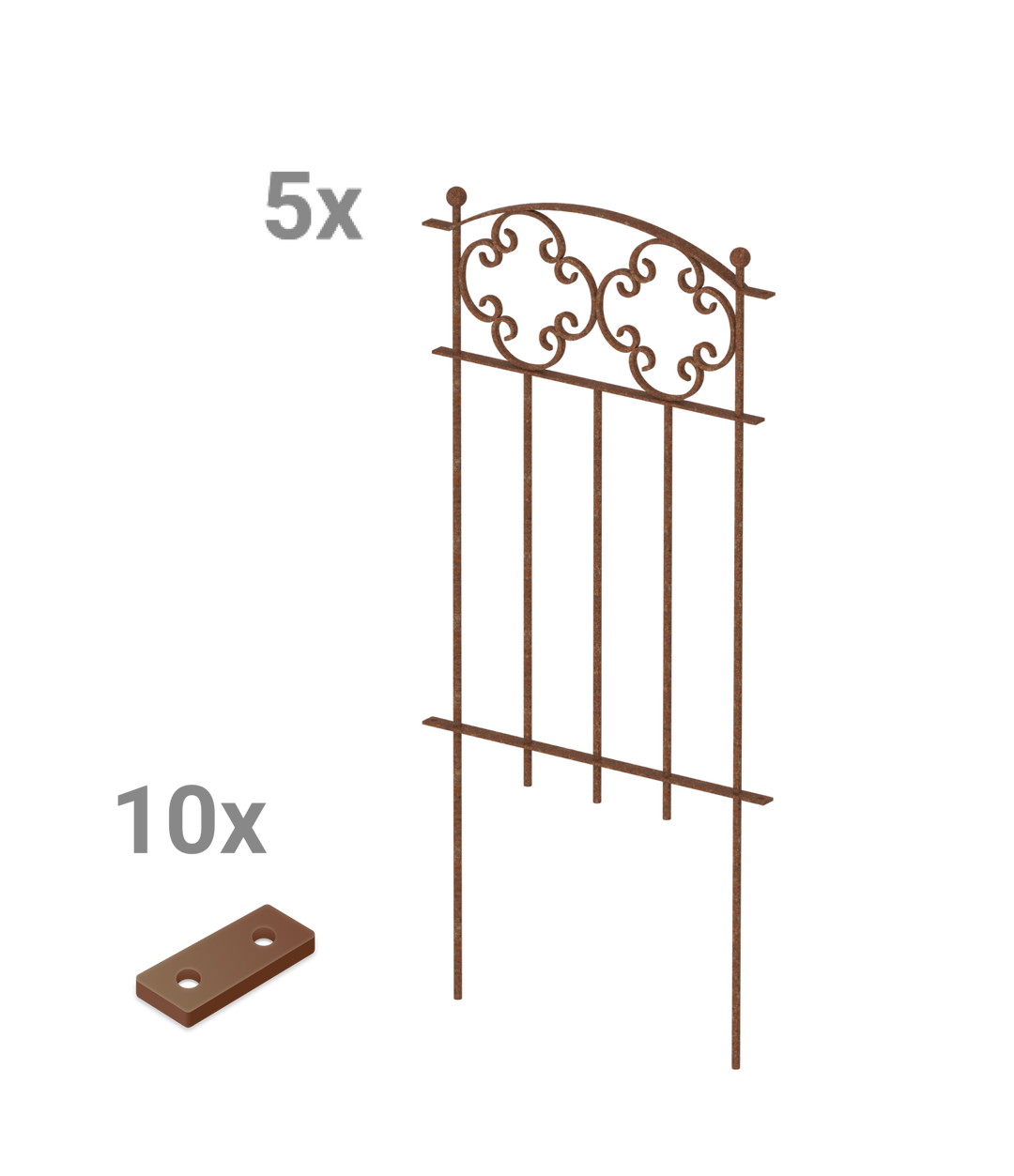 Steckzaun Rosa als Set in unbeschichtet als 3D-Modell