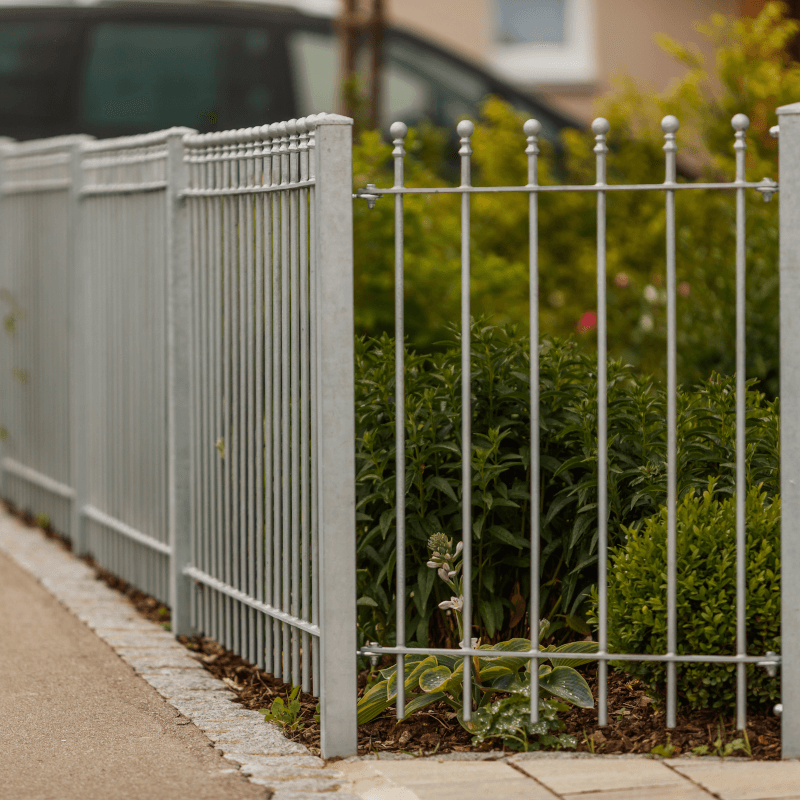 Ancona fence panel in hot-dip galvanised steel