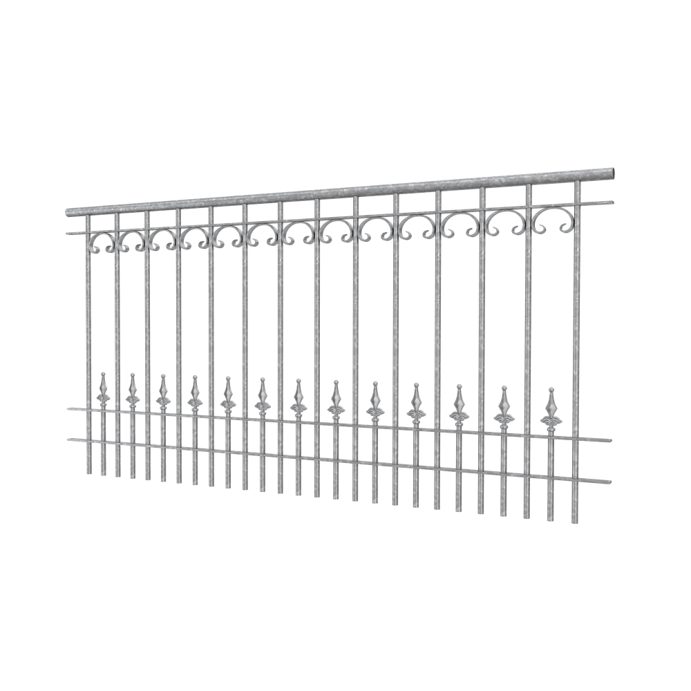 Geländer Lucca als 3D-Modell | Feuerverzinkt