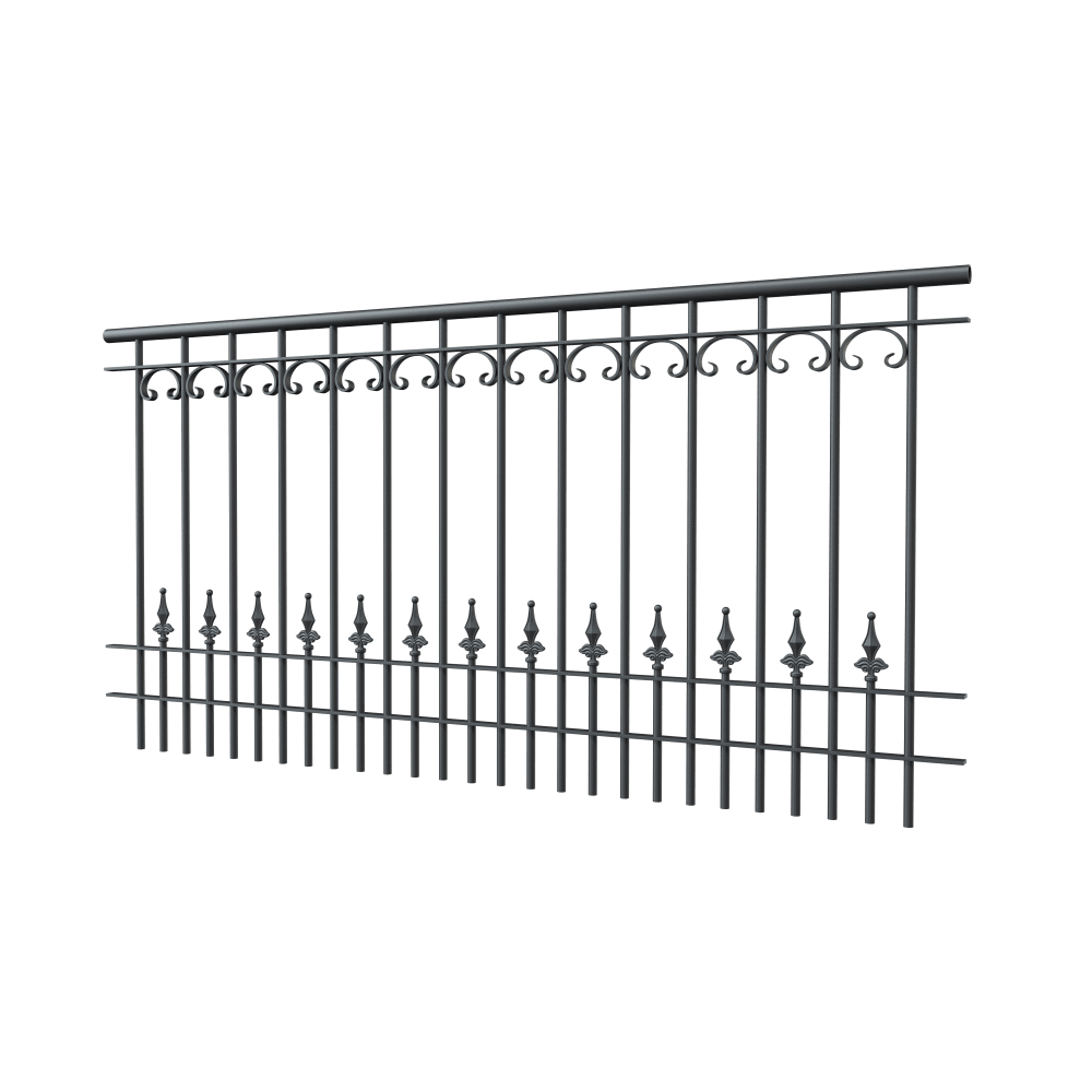 Geländer Lucca als 3D-Modell | Pulverbeschichtet anthrazit