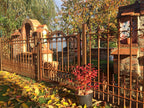 Zaun und Gartentor Lucca in einem herbstlichen Garten | Unbeschichtet