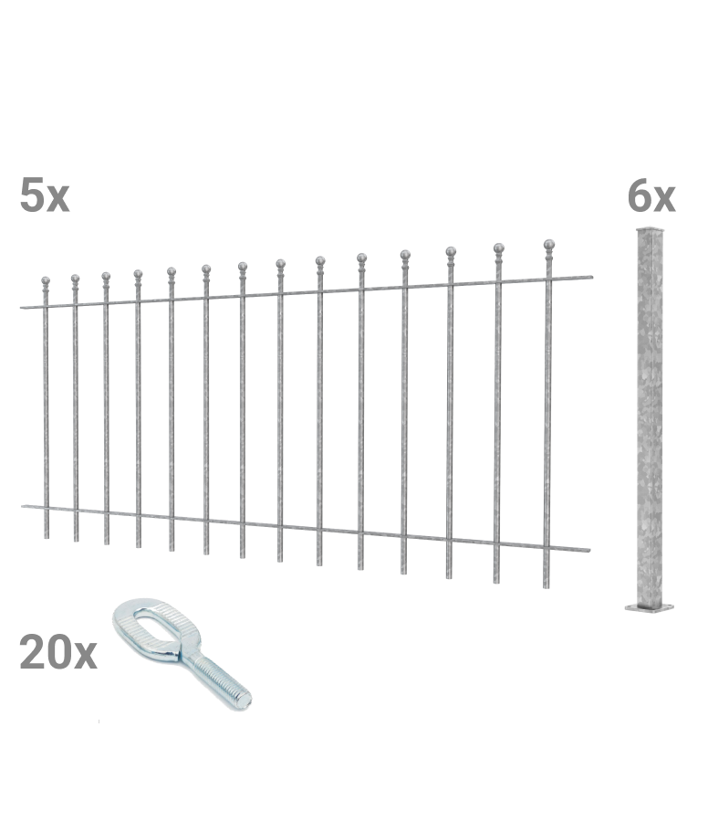 Zaunset Ancona zum Aufschrauben als 3D-Modell | Feuerverzinkt