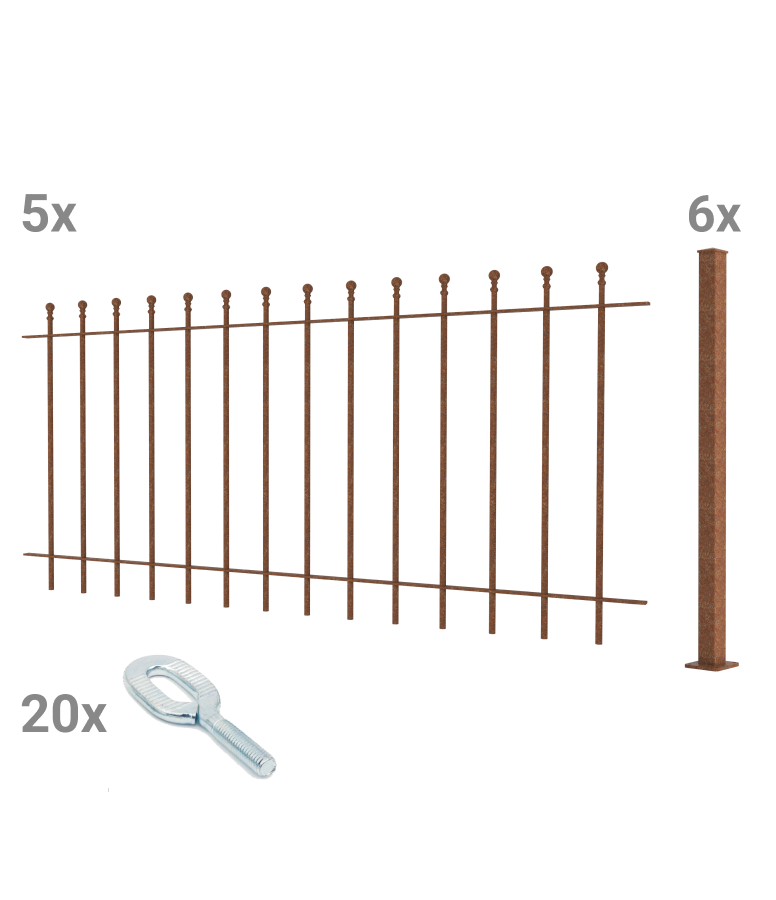 Zaunset Ancona zum Aufschrauben als 3D-Modell | Unbeschichtet