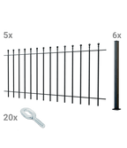 Zaunset Ancona zum Aufschrauben als 3D-Modell | Pulverbeschichtet Sonderfarbe RAL 9005 Tiefschwarz