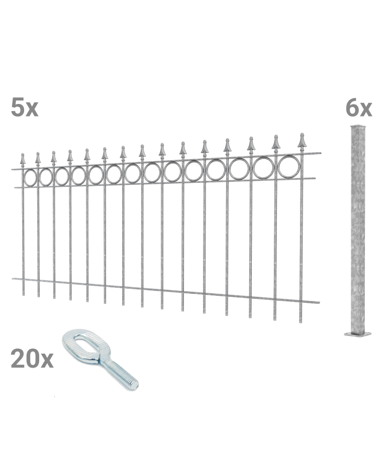 Zaunset Belluno zum Aufschrauben als 3D-Modell | Feuerverzinkt