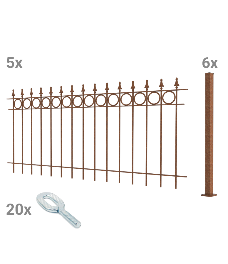 Zaunset Belluno zum Aufschrauben als 3D-Modell | Unbeschichtet