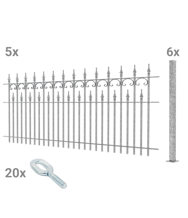 Zaunset Lugano zum Aufschrauben als 3D-Modell | Feuerverzinkt