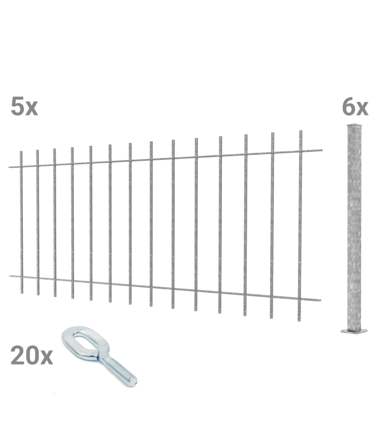 Zaunset Padua zum Aufschrauben als 3D-Modell | Feuerverzinkt