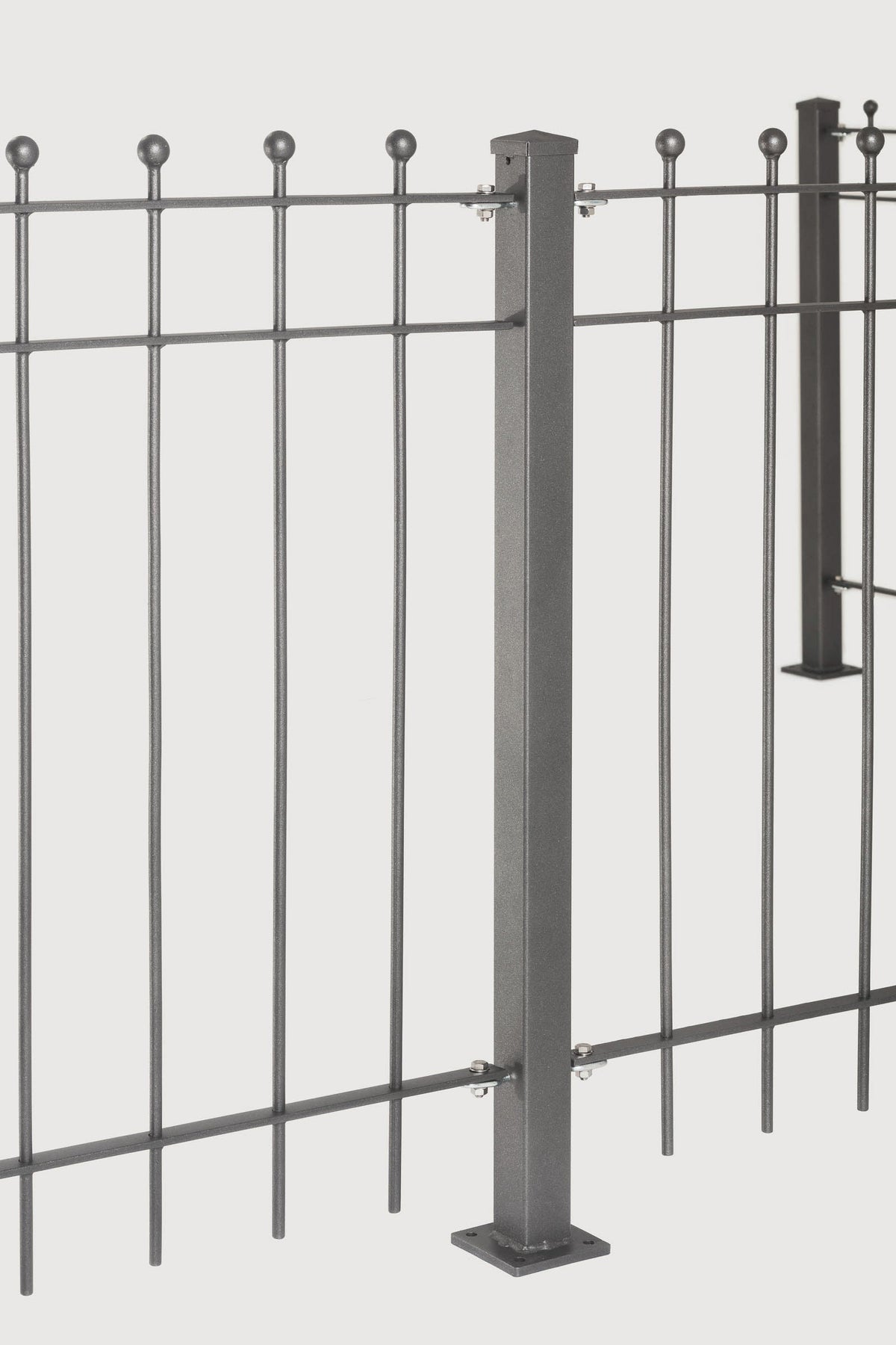 Zaun Como Detailansicht Zwischenpfosten | Pulverbeschichtet Anthrazit